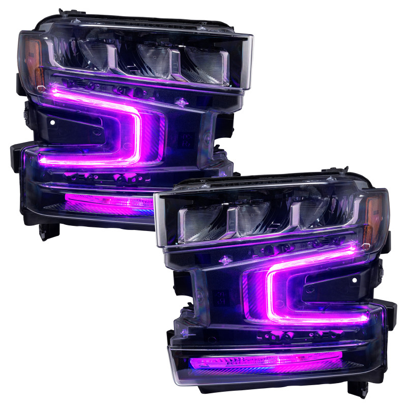 Oracle 19-21 Chevy Silverado 1500 RGB+W Headlight DRL Upgrade Kit - ColorSHIFT 2 - 1441-333