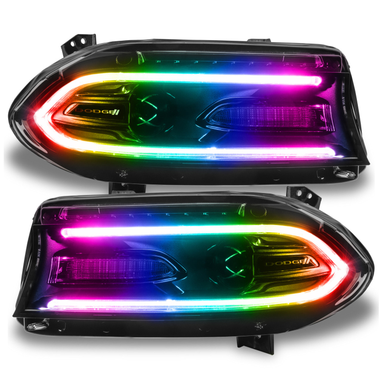 Oracle 15-21 Dodge Charger RGB+W DRL Headlight DRL Upgrade Kit - ColorSHIFT - 1443-330
