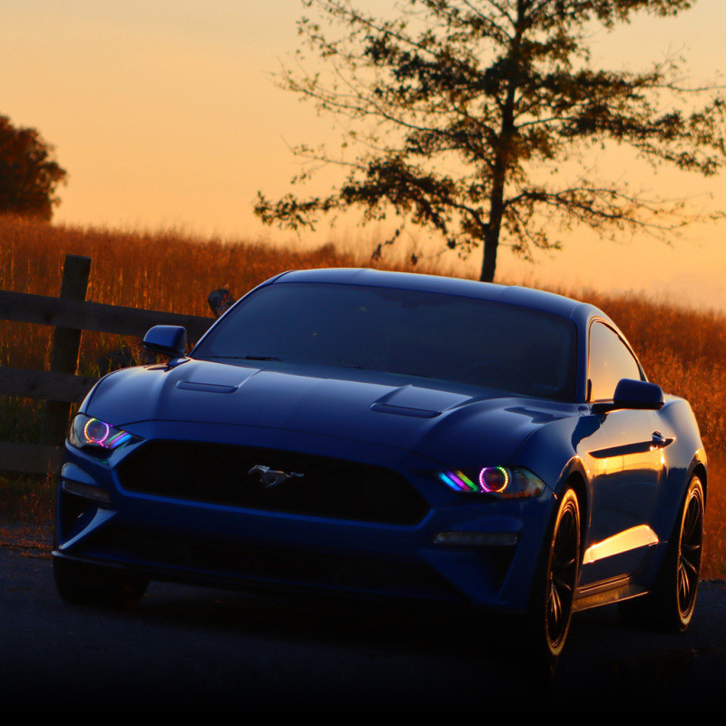Oracle 18-21 Ford Mustang Dynamic DRL w/ Halo Kit & Sequential Turn Signal - ColorSHIFT - 1446-332