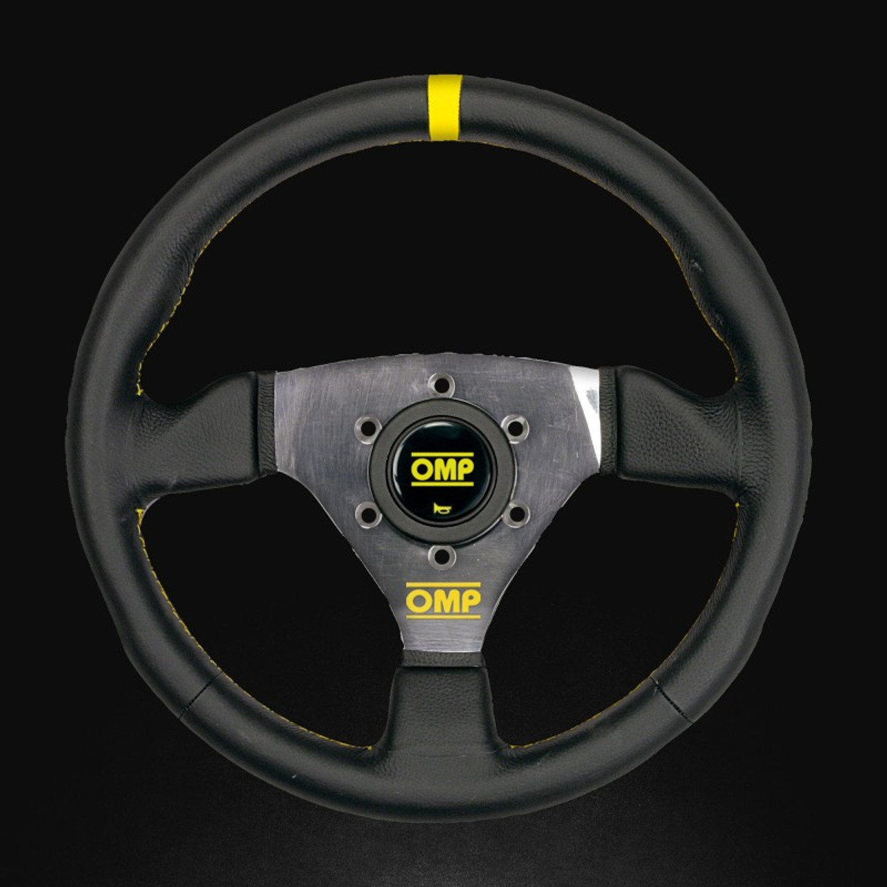 OMP Trecento Flat 300mm - Large Leather (Black) - OD0-1976-071