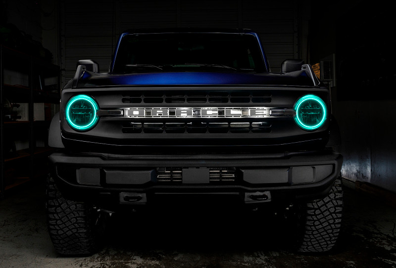 Oracle 2021 Ford Bronco Base Headlight LED Halo Kit - ColorSHIFT - w/ Simple Controller - 1470-504