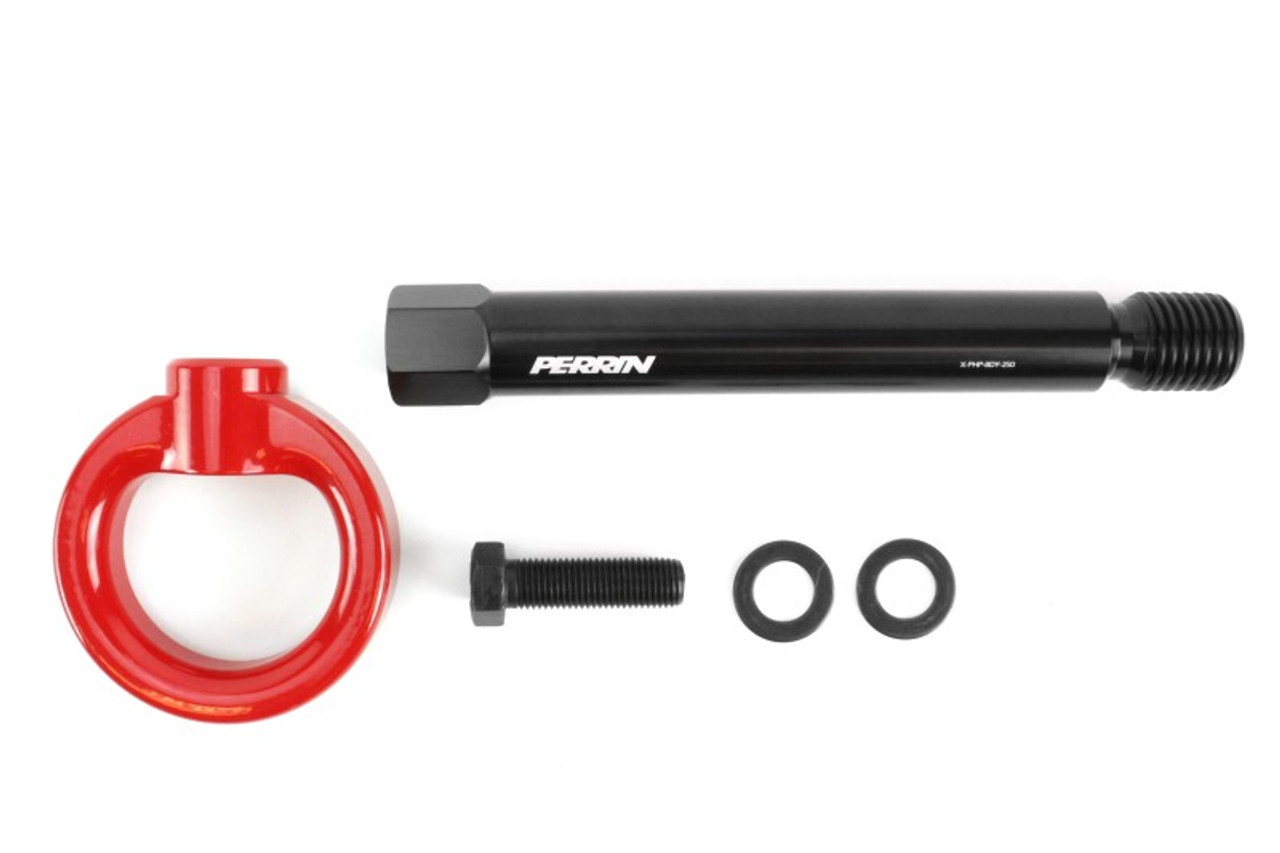 PERRIN 17-21 Honda Civic Si/Type R/Touring/Hatchback Tow Hook Kit Rear - Red - PHP-BDY-251RD