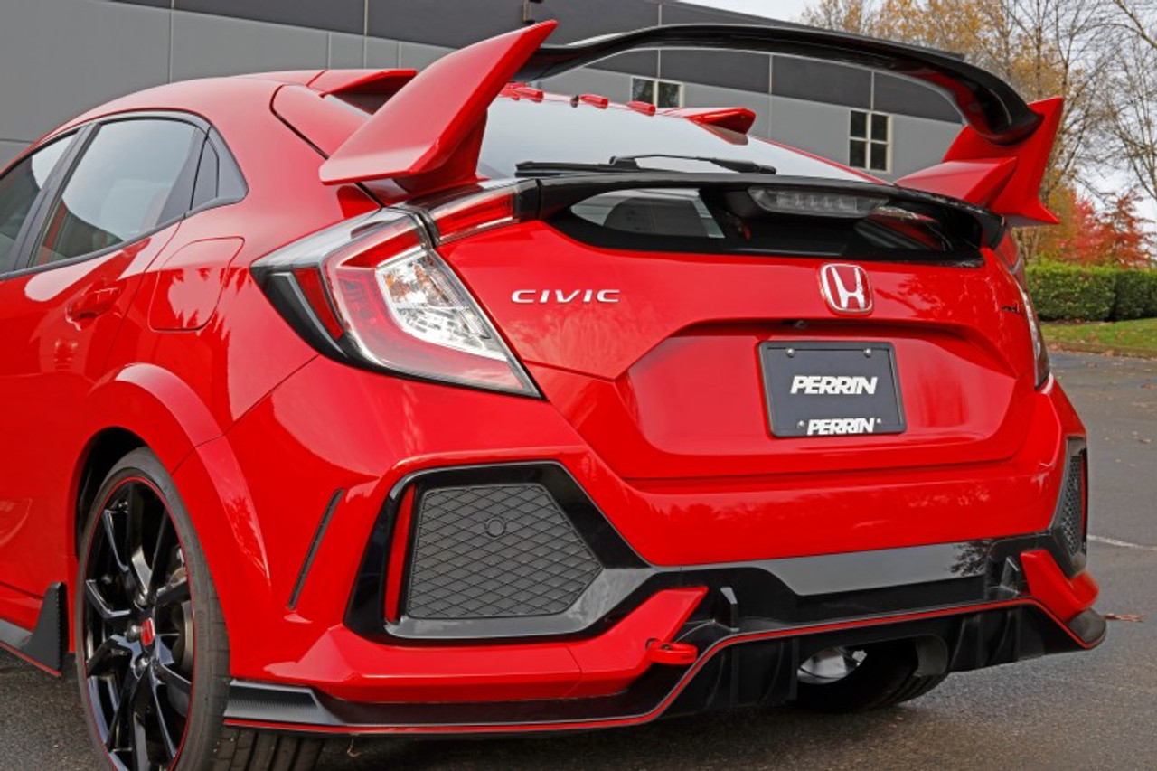 PERRIN 17-21 Honda Civic Si/Type R/Touring/Hatchback Tow Hook Kit Rear - Red - PHP-BDY-251RD