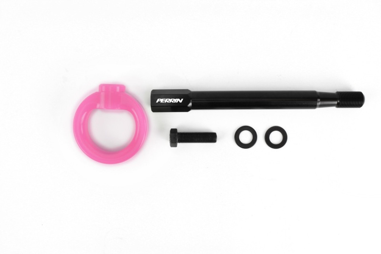 PERRIN 08-14 Subaru WRX & STI / 08-11 Impreza / 05-09 Legacy Tow Hook Kit (Front) - Hyper Pink - PSP-BDY-231HP