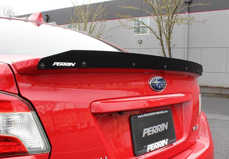 PERRIN 15-21 Subaru WRX/STI (Sedan ONLY w/ Premium Wing) Gurney Flap - PSP-BDY-402BK Photo - Primary