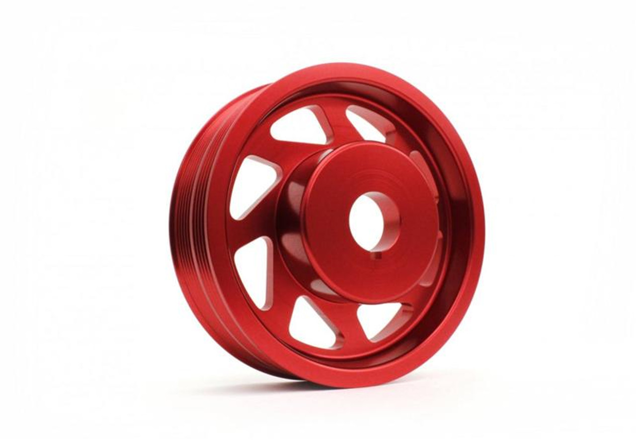 PERRIN 93-14 Subaru Impreza (Incl. 02-14 WRX) / 04-21 STI Lightened Crank Pulley - Red - PSP-ENG-100RD Photo - Primary