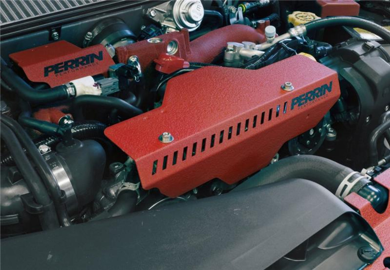 PERRIN 02-14 Subaru WRX / 04-21 STI / 08-11 Impreza Pulley Cover - Red - PSP-ENG-150RD Photo - Primary