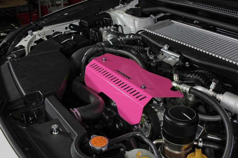 PERRIN 22-25 Subaru WRX Pulley Cover - Hyper Pink (TALL - For Use w/o PERRIN AOS) - PSP-ENG-153HP