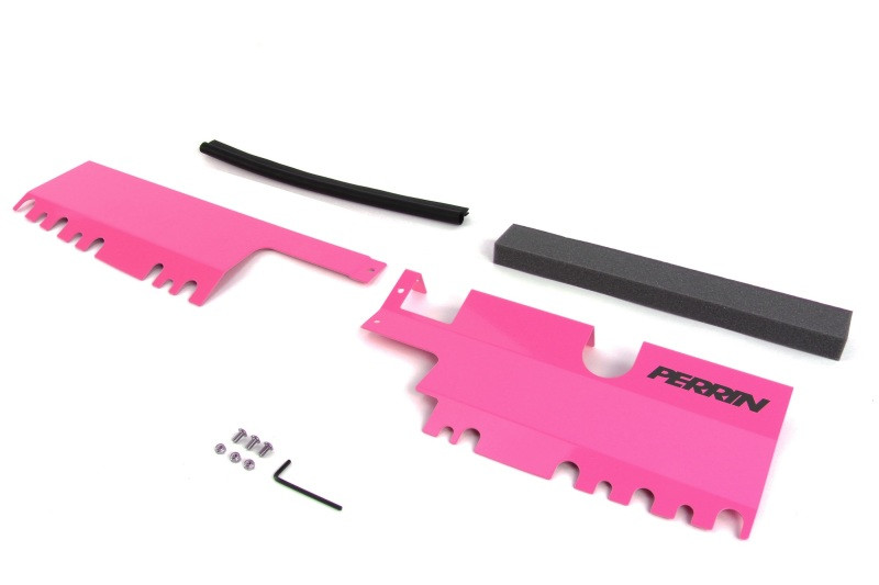 PERRIN 15-21 Subaru WRX/STI Radiator Shroud (With OEM Intake Scoop) - Hyper Pink - PSP-ENG-512-4HP