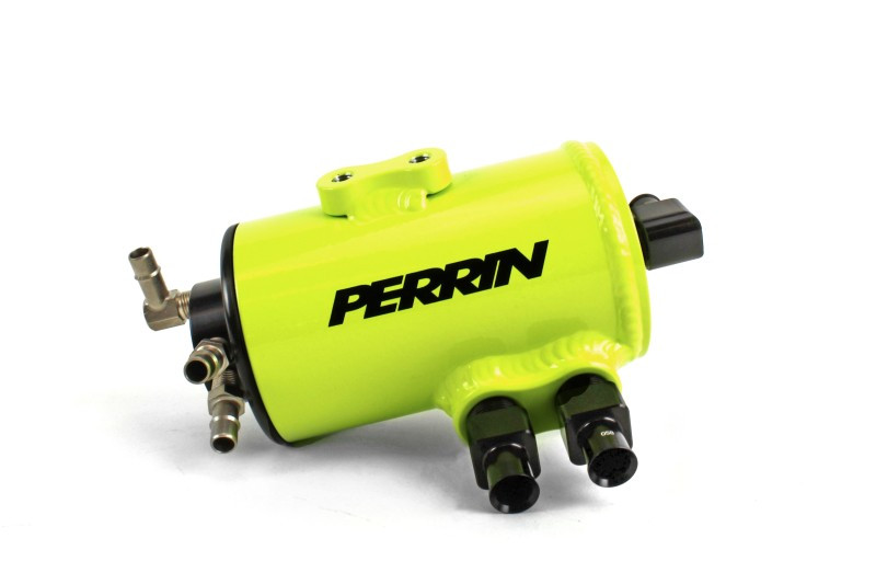 PERRIN 02-14 Subaru WRX / 04-21 STI / 05-09 LGT & OBXT (w/FMIC Only) Air Oil Separator - Neon Yel. - PSP-ENG-607NY