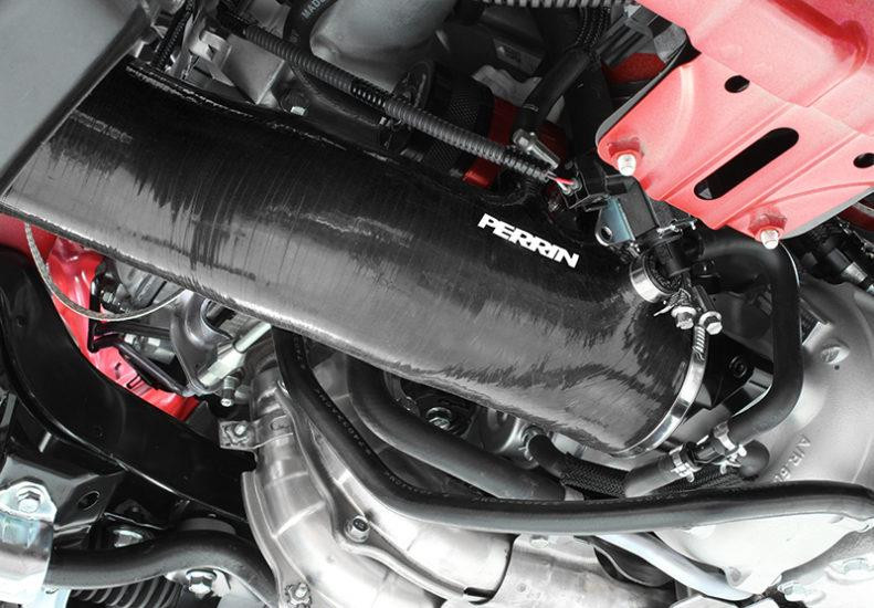 PERRIN 15-21 Subaru WRX / 14-18 Forester XT Turbo Inlet Hose 3in. w/ Turbo Adapter Flange - Black - PSP-INT-424BK Photo - Primary