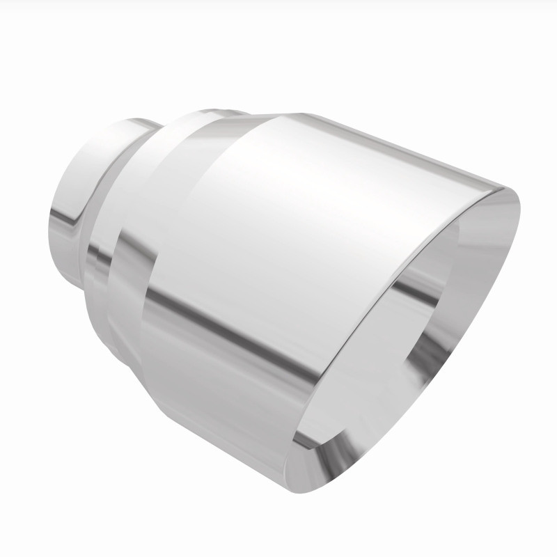 MagnaFlow Tip Stainless Double Wall Round Single Outlet Polished 4.5in DIA 2.5in Inlet 5.75in Length - 35224