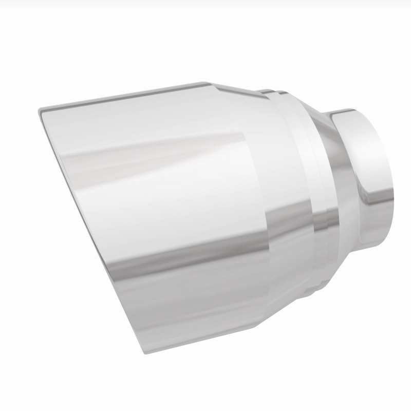 MagnaFlow Tip Stainless Double Wall Round Single Outlet Polished 4.5in DIA 2.5in Inlet 5.75in Length - 35224