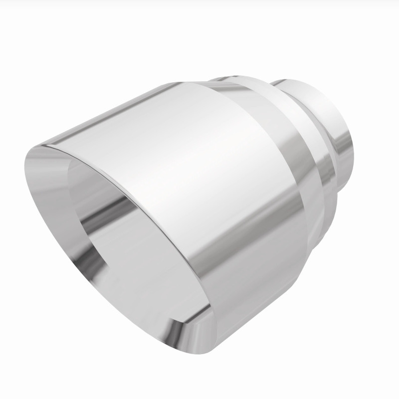 MagnaFlow Tip Stainless Double Wall Round Single Outlet Polished 4.5in DIA 2.5in Inlet 5.75in Length - 35224
