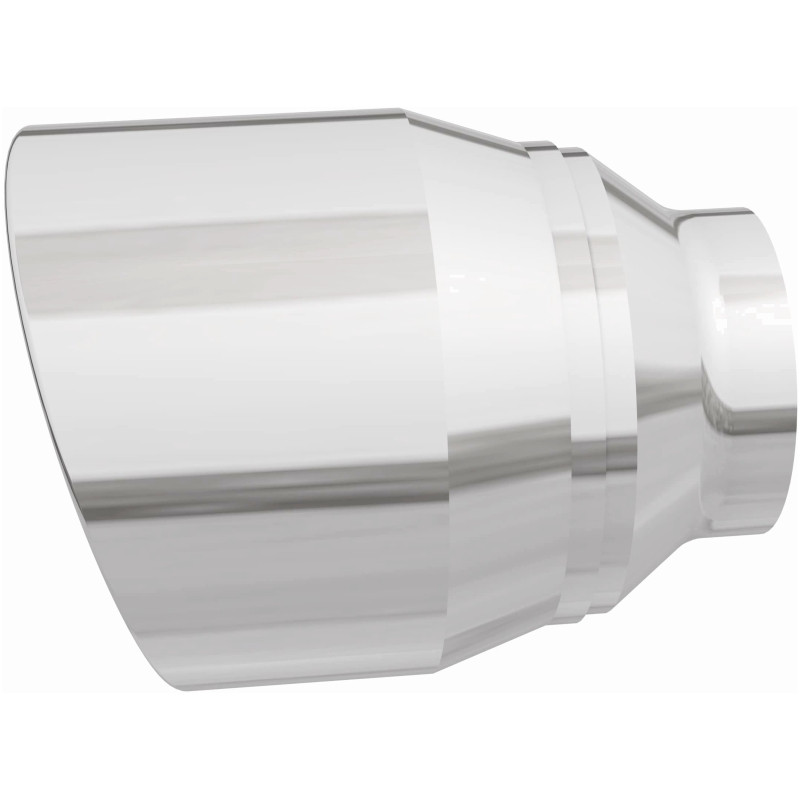 MagnaFlow Tip Stainless Double Wall Round Single Outlet Polished 4.5in DIA 2.5in Inlet 5.75in Length - 35224
