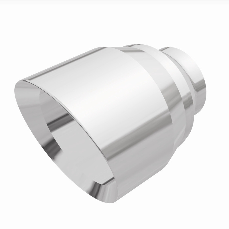 MagnaFlow Tip Stainless Double Wall Round Single Outlet Polished 4.5in DIA 2.5in Inlet 5.75in Length - 35224