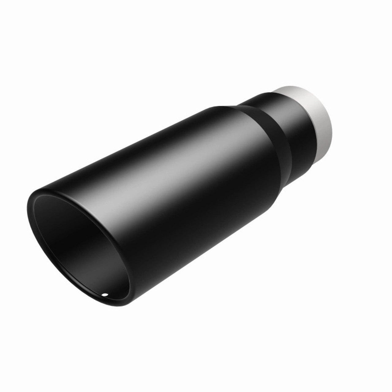 MagnaFlow Tip Stainless Black Coated Single Wall Round Single Outlet 5in Dia 3.5in Inlet 14.5in L - 35237