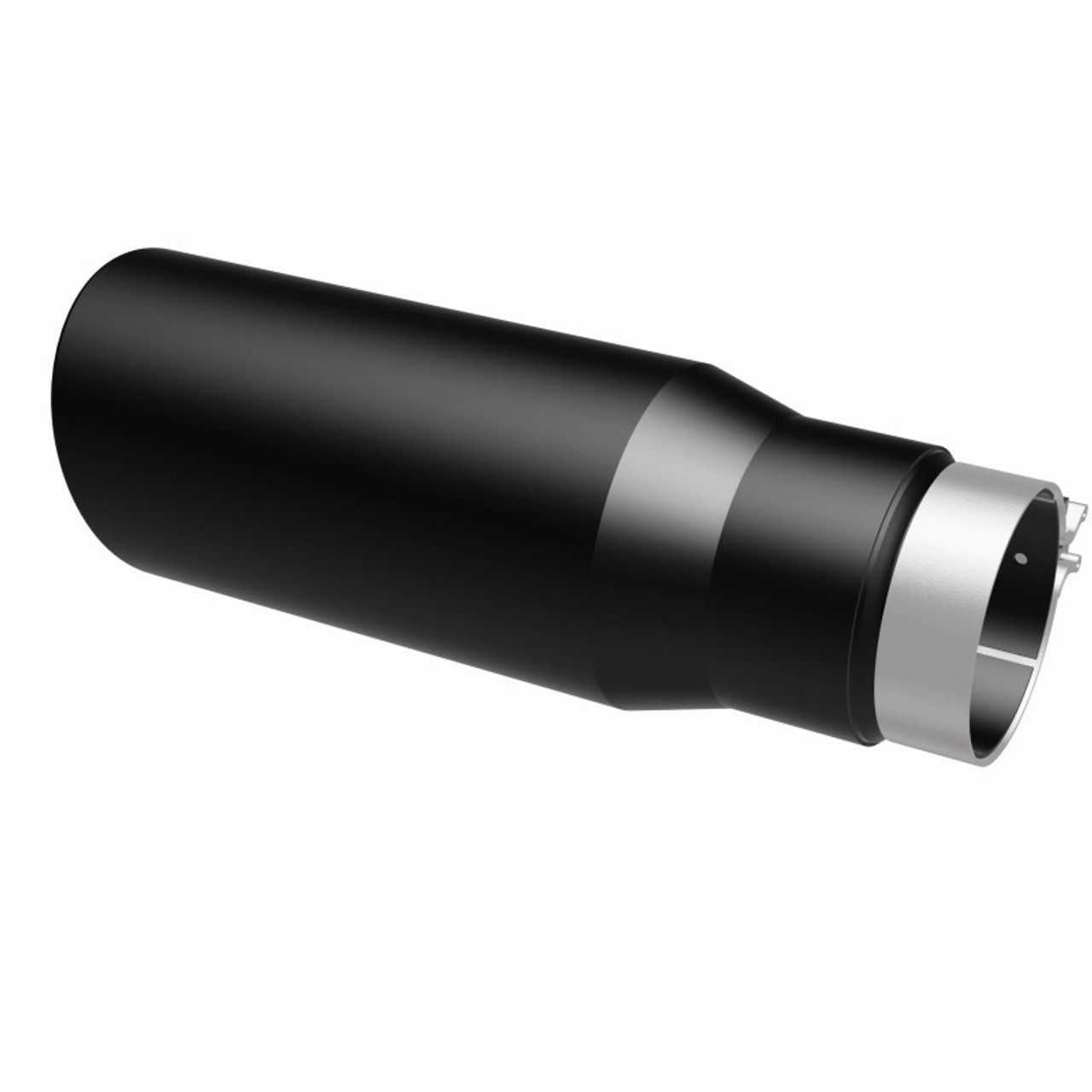 MagnaFlow Tip Stainless Black Coated Single Wall Round Single Outlet 5in Dia 3.5in Inlet 14.5in L - 35237