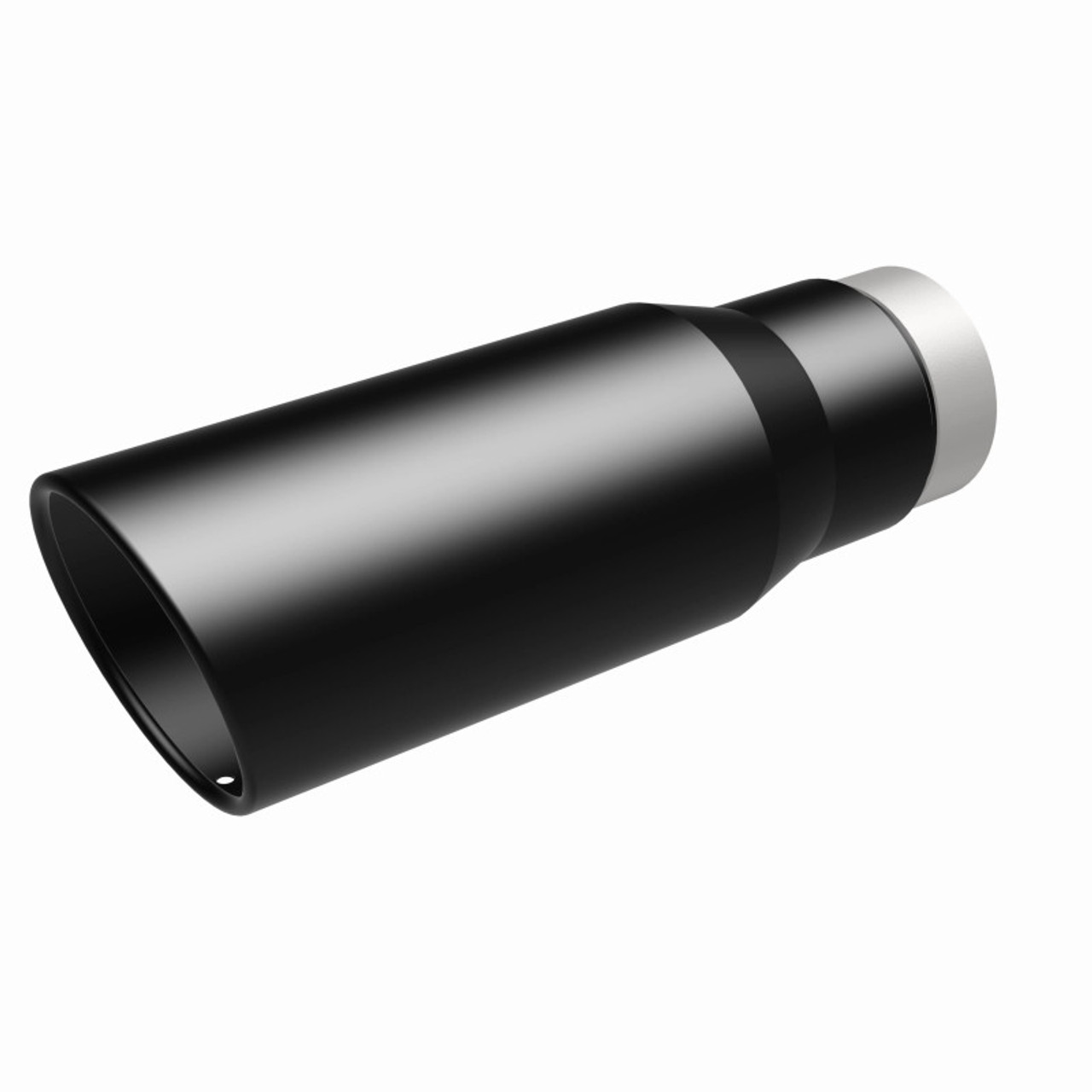 MagnaFlow Tip Stainless Black Coated Single Wall Round Single Outlet 5in Dia 3.5in Inlet 14.5in L - 35237