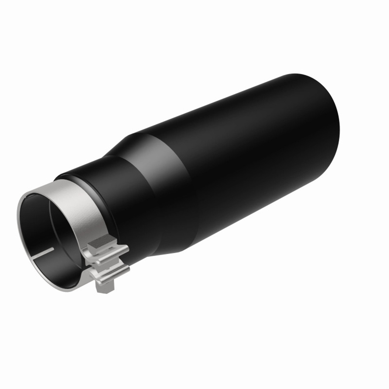 MagnaFlow Tip Stainless Black Coated Single Wall Round Single Outlet 5in Dia 3.5in Inlet 14.5in L - 35237