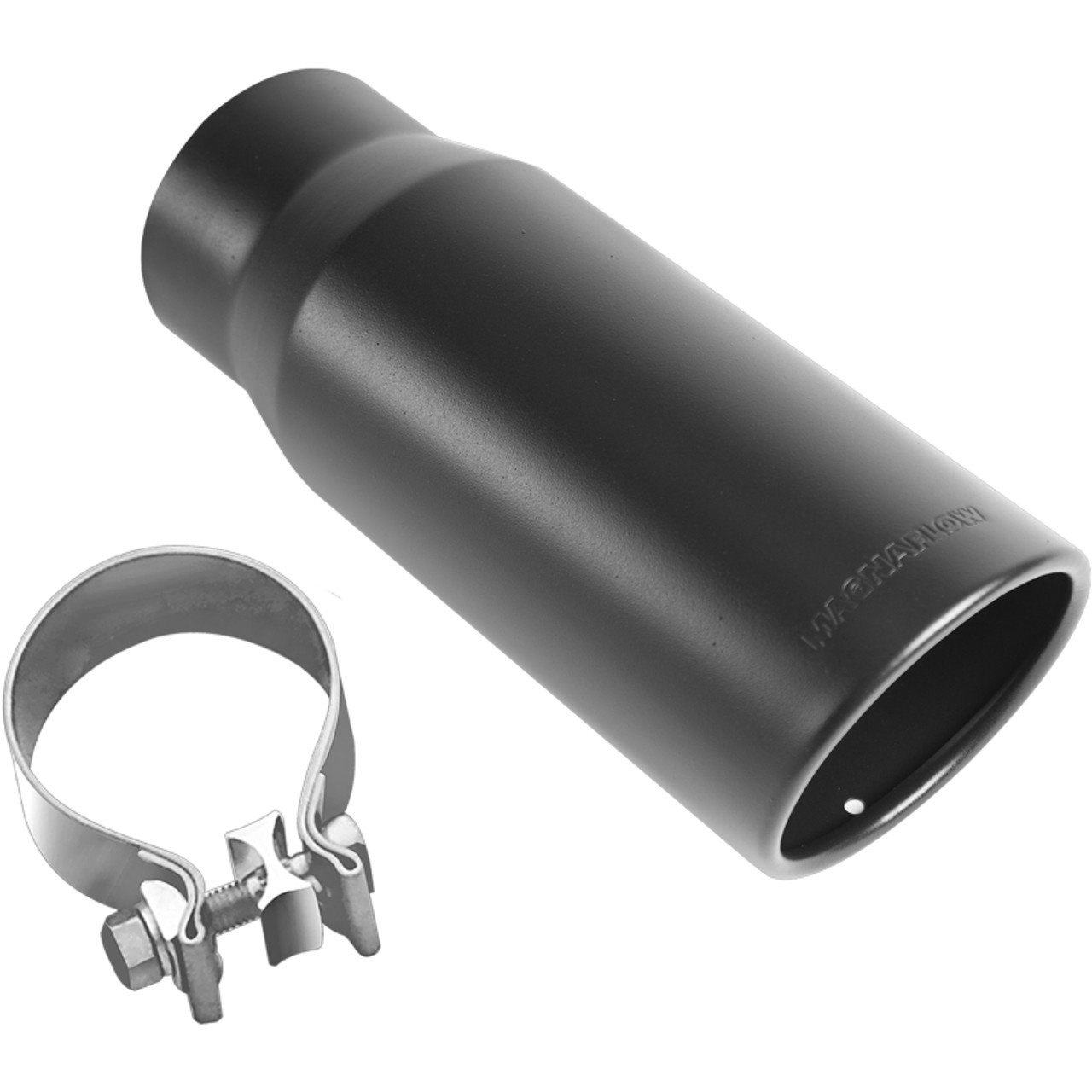MagnaFlow Tip Stainless Black Coated Single Wall Round Single Outlet 5in Dia 4in Inlet 13in L - 35238