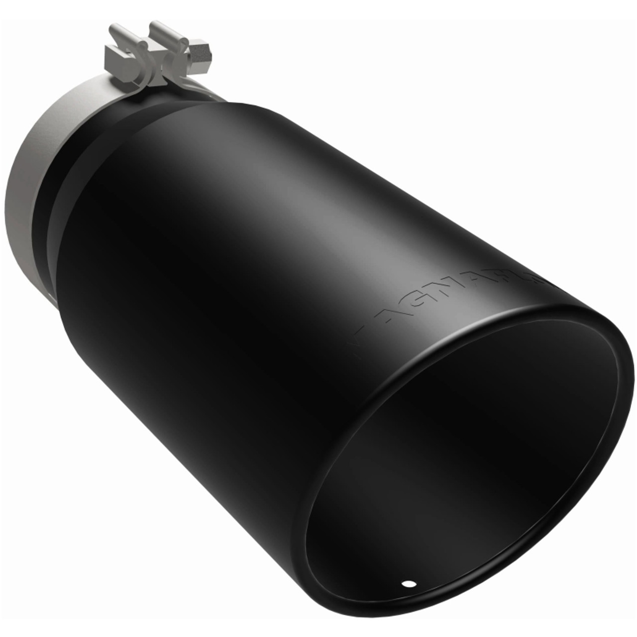 MagnaFlow Tip Stainless Black Coated Single Wall Round Single Outlet 6in Dia 5in Inlet 13in L - 35239