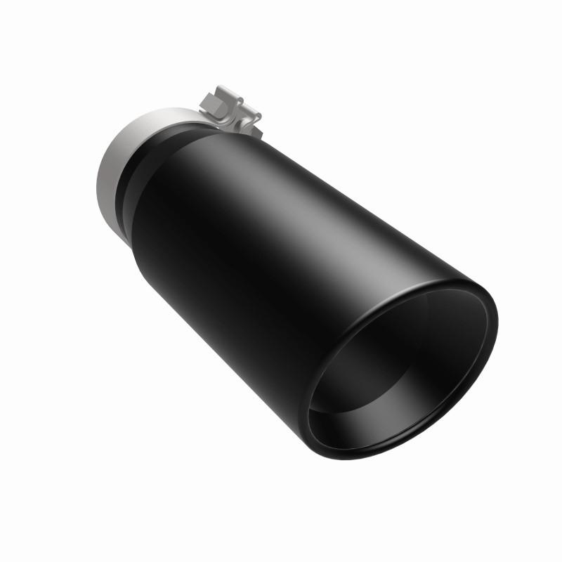 MagnaFlow Tip Stainless Black Coated Single Double Round Single Outlet 5in Dia 4in Inlet 13in L - 35240