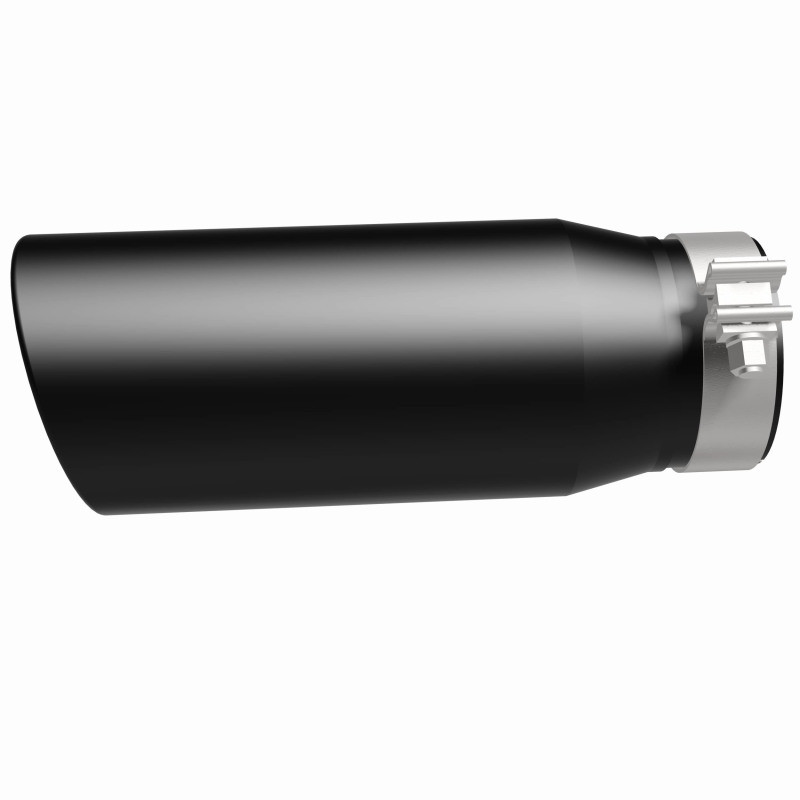MagnaFlow Tip Stainless Black Coated Single Double Round Single Outlet 5in Dia 4in Inlet 13in L - 35240