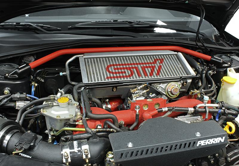 PERRIN 08-14 WRX/STI/Impreza / 14-18 Forester / 13-17 Crosstrek / 05-09 Legacy FR Strut Brace - Red - PSP-SUS-056RD Photo - Primary