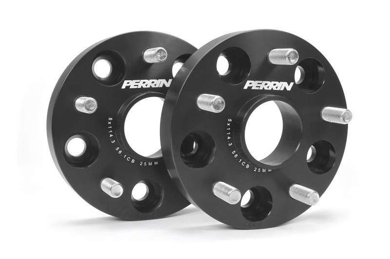 Perrin Subaru 25mm Wheel Spacers 5x114.3 BP w/56mm Hub - Black - PSP-WHL-025BK