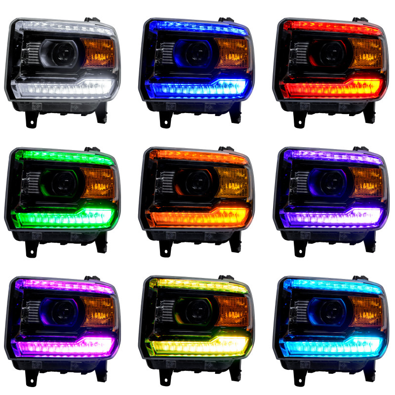 Oracle 14-15 GMC Sierra Headlight DRL Upgrade Kit - ColorSHIFT w/o Controller - 2450-334