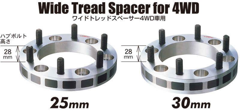Project Kics 30mm Thick 12x1.25 6-139.7 4WD Wide Tread Spacers - W6330W3WTS