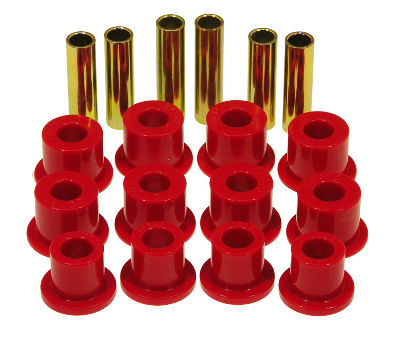 Prothane 74-77 Jeep Cherokee Front Spring & Shackle Bushings (w/ 1.25in OD Main Eye) - Red - 1-1004