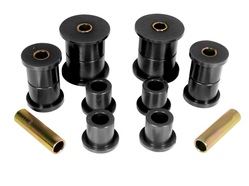 Prothane 74-91 Jeep Cherokee Front Spring & Shackle Bushings (w/ 2in OD Main Eye) - Black - 1-1014-BL