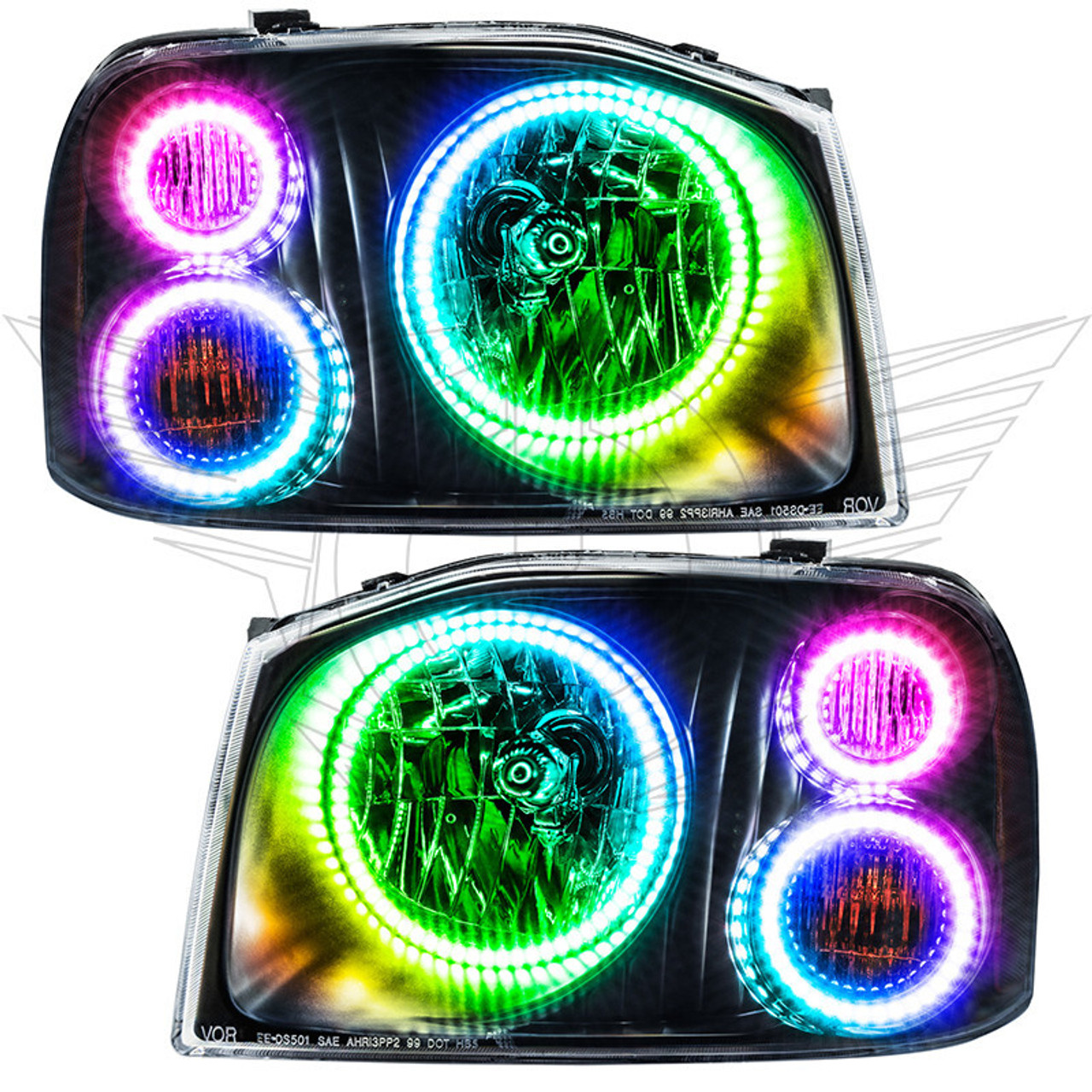 Oracle Nissan Frontier 01-04 Halo Kit - Triple - ColorSHIFT w/ Simple Controller - 3564-504