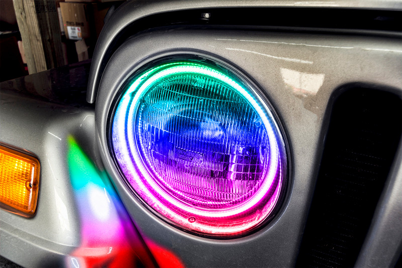 Oracle Jeep Wrangler TJ 97-06 LED Waterproof Halo Kit - ColorSHIFT w/o Controller - 3947-334