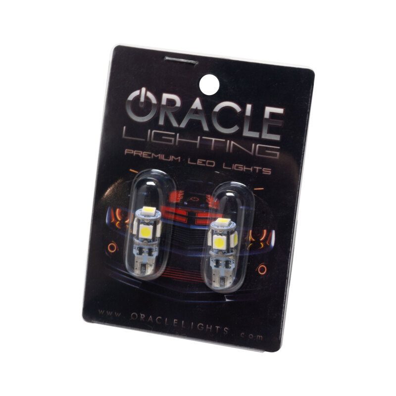 Oracle T10 5 LED 3 Chip SMD Bulbs (Pair) - Cool White - 4801-001