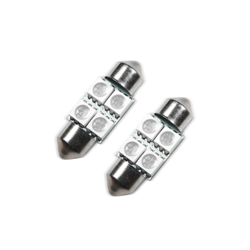 Oracle 33MM 4 LED 3-Chip Festoon Bulbs (Pair) - Blue - 5203-002