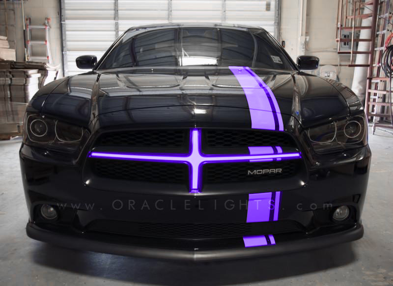 Oracle 11-14 Dodge Charger Illuminated Grille Crosshairs - UV/Purple - 5300-007