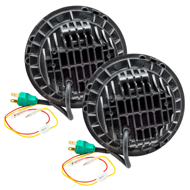 Oracle 7in High Powered LED Headlights - Black Bezel - White - 5769-001