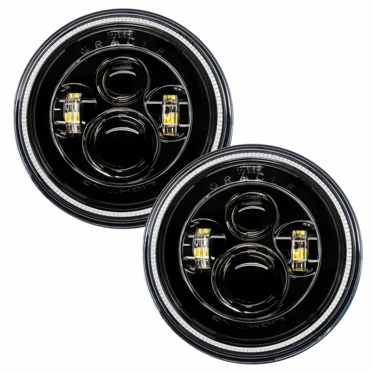 Oracle 7in High Powered LED Headlights - Black Bezel - Blue - 5769-002