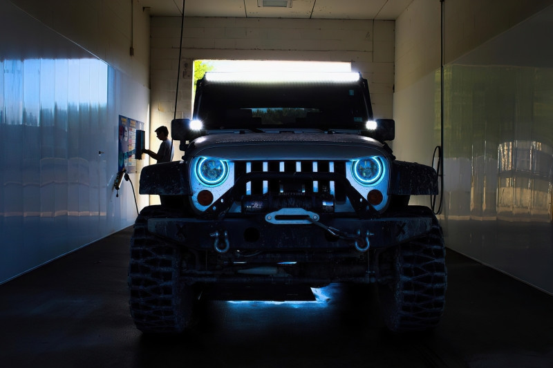 Oracle 7in High Powered LED Headlights - Black Bezel - ColorSHIFT 2.0 - 5769-333