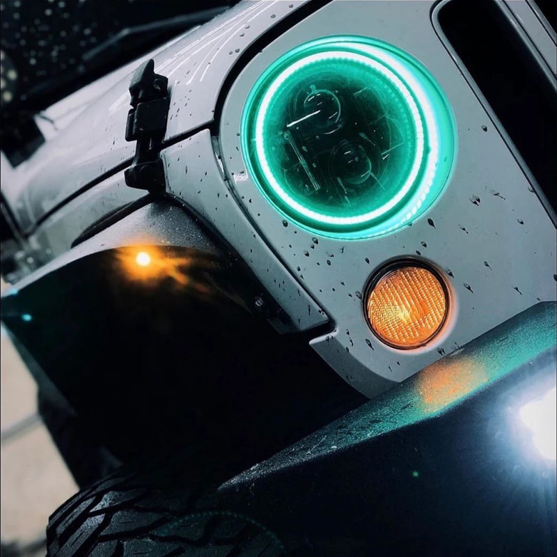 Oracle 7in High Powered LED Headlights - Black Bezel - ColorSHIFT - BC1 - 5769-335