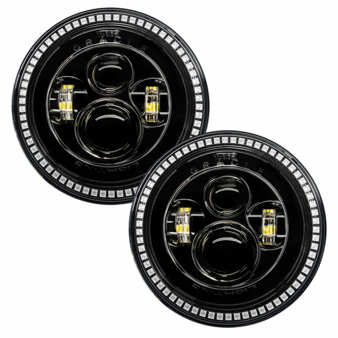 Oracle 7in High Powered LED Headlights - Black Bezel - ColorSHIFT - BC1 - 5769-335