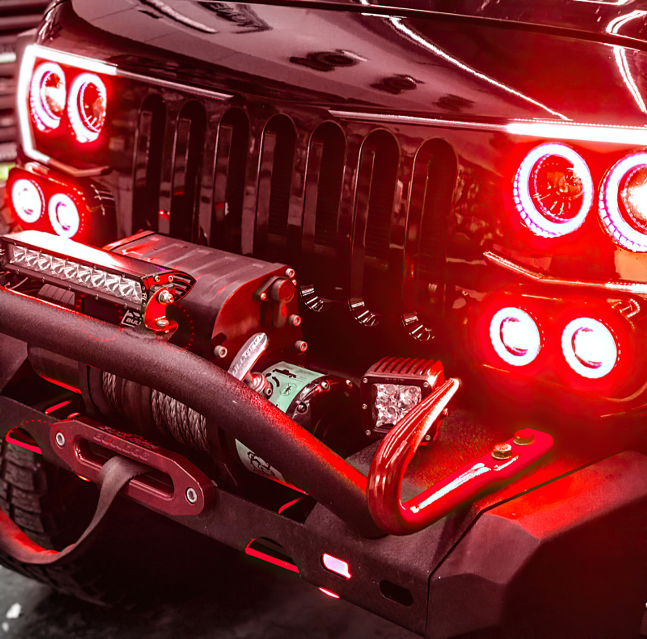 Oracle Vector Jeep Wrangler JK Grille Halo Kit - ColorSHIFT w/ BC1 Controller - 5835-335