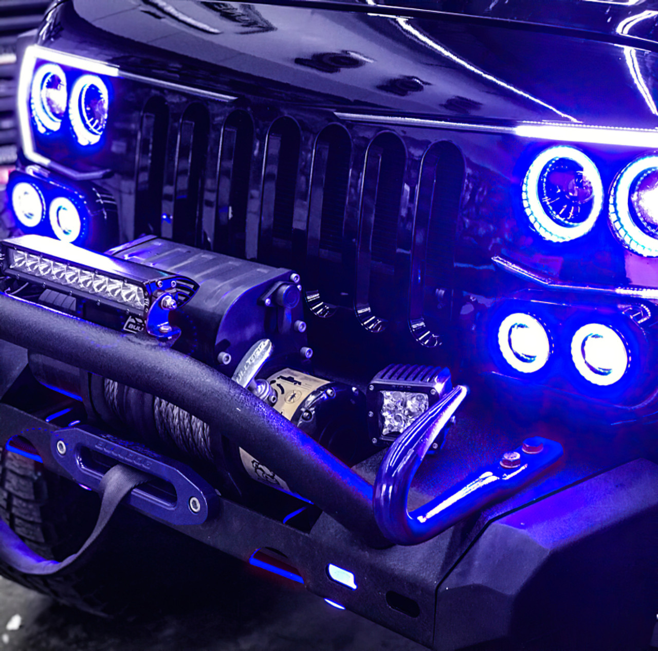 Oracle Vector Jeep Wrangler JK Grille Halo Kit - ColorSHIFT w/ BC1 Controller - 5835-335