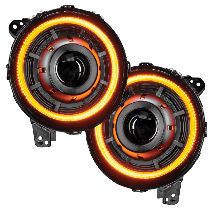 Oracle Jeep JL/Gladiator JT Oculus Bi-LED Projector Headlights - Amber/White Switchback - 5839-023
