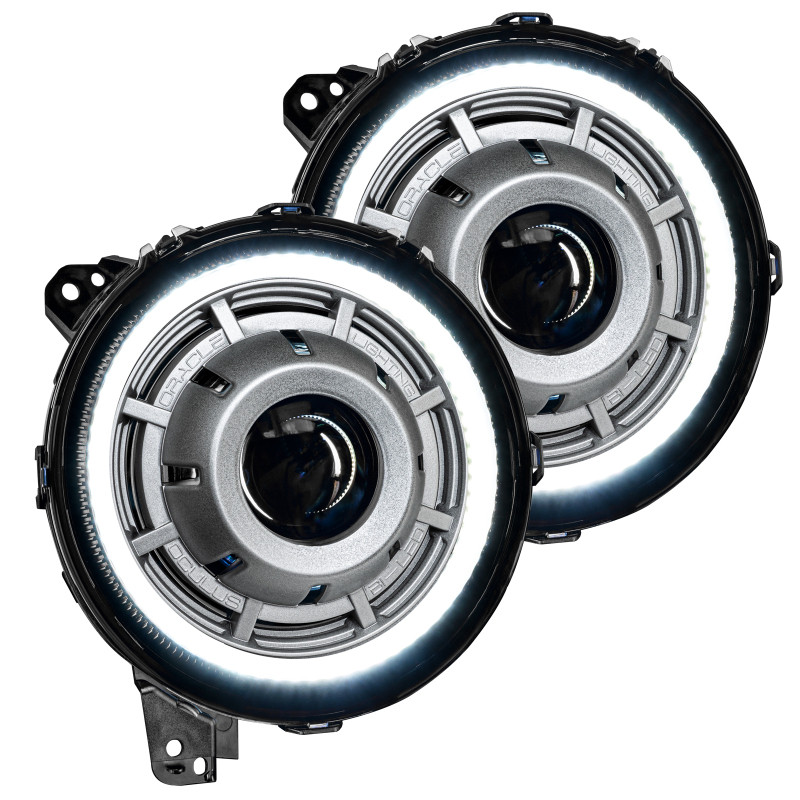 Oracle Oculus BiLED Projector Headlights for Jeep JL/Gladiator JT  Satin Silver 5500K - 5839-504-PSC
