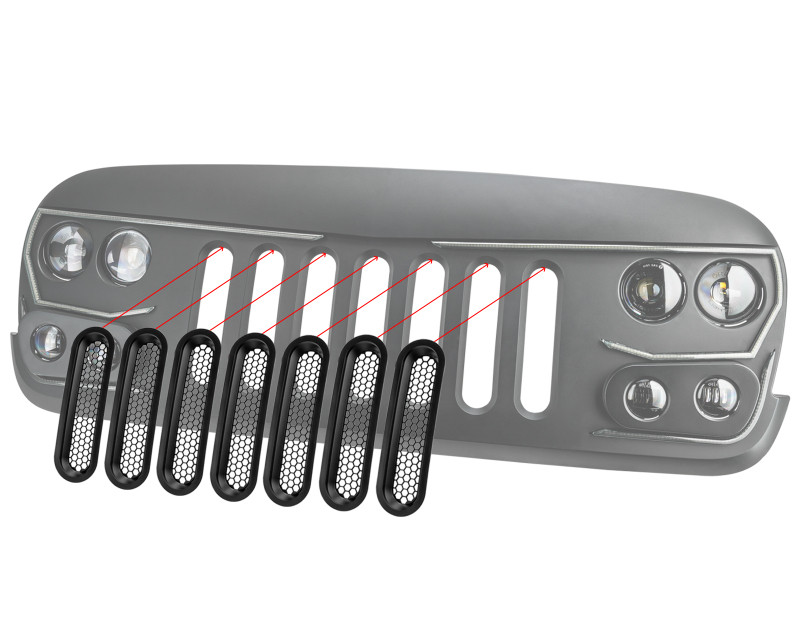 Oracle Vertical Mesh Inserts for Vector Grille (JK Model Only) - 5840-504