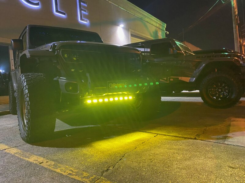ORACLE Lighting 2019+ Jeep Wrangler JL Skid Plate w/ Integrated LED Emitters - Yellow - 5883-006